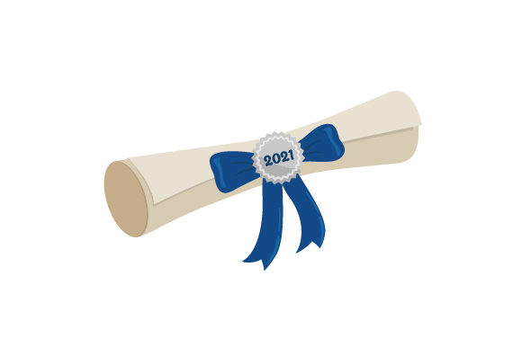 Diploma Wrapped with a Ribbon 2021 for Crafts & School Amp